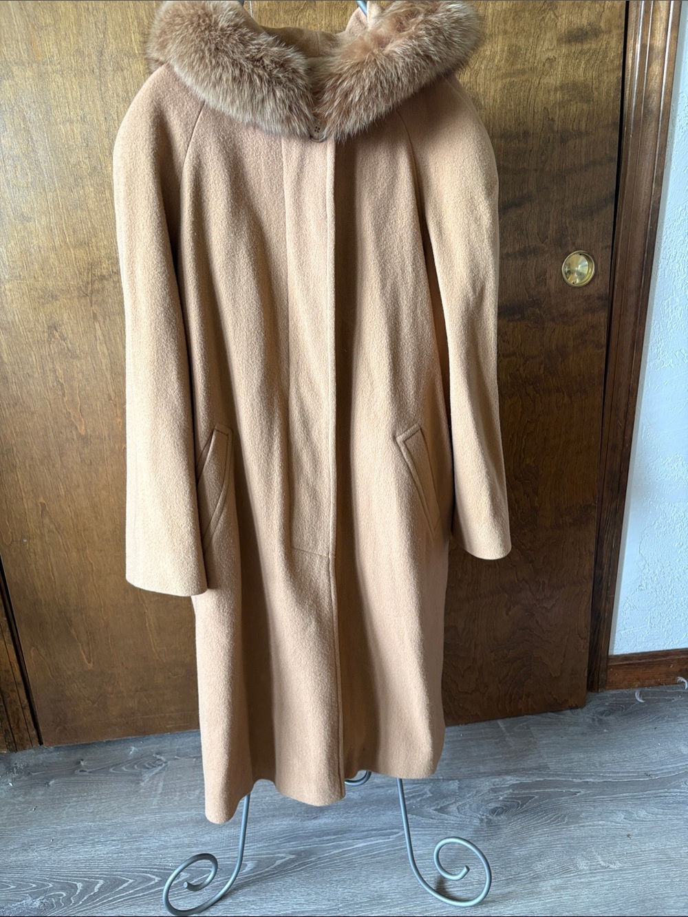Marvin Richards lambswool Coat with Fox Fur Trim